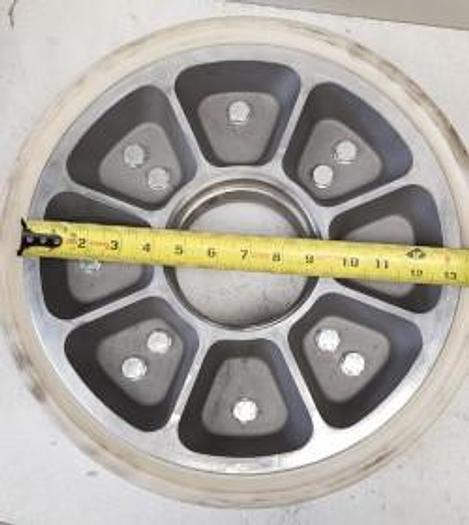 Used Custom Polyurethane Road Wheels 15.5" x 12 x 3.5" with custom 1.5" aluminum rims - GHB-16