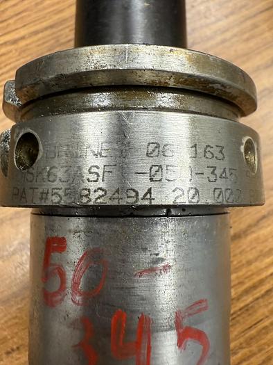 Used BRINEY HSK63ASF-050-345 SHRINK FIT TOOL HOLDER GHA-GS38