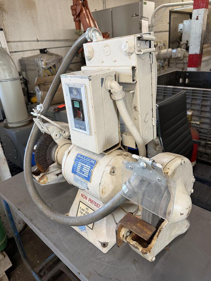 Used Baldor 8123wD 460V 3 Phase Bench Grinder/Buffer