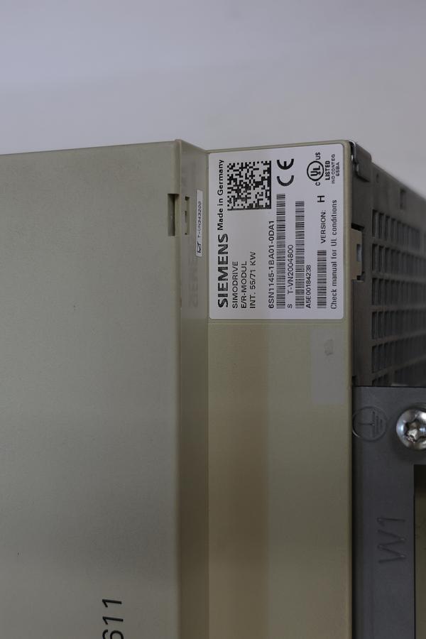 Used Siemens SIMODRIVE 611 6SN1145-1BA01-0DA1 Power Supply/Infeed Module 55kW Used