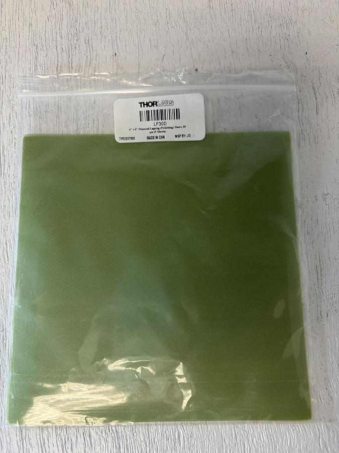 THORLABS 6X6 DIAMOND LAPPING SHEETS (LOT OF 5) LF30D GHA-178