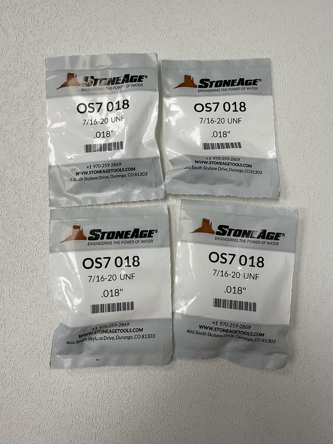 Used (Lot Of 4) StoneAge OS7 019 Orifice 7/16-20 UNF .018" GHC-29