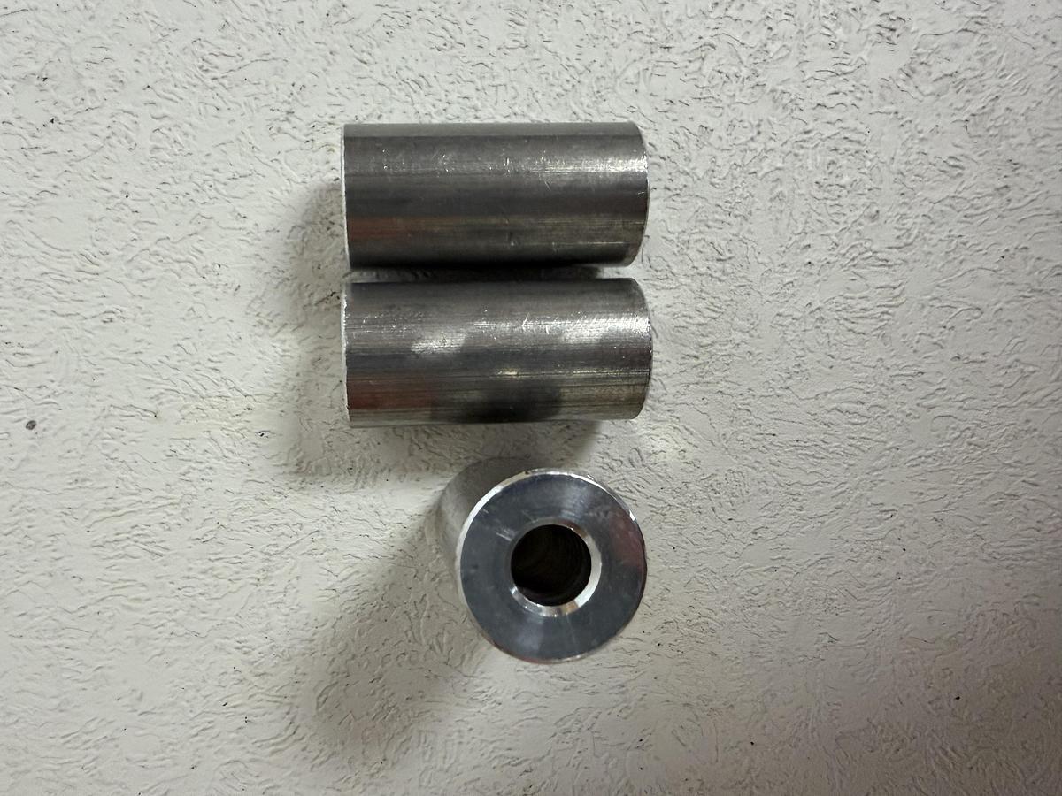 Used Aluminum Unthreaded Spacer 5/8" OD 1 - 1/4"  (lot of 3)