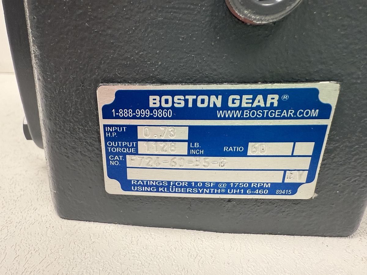 Used Boston Gear Speed Reducer, Gear Box F724-60-B5-G, 60:1 Ratio, 0.73 input