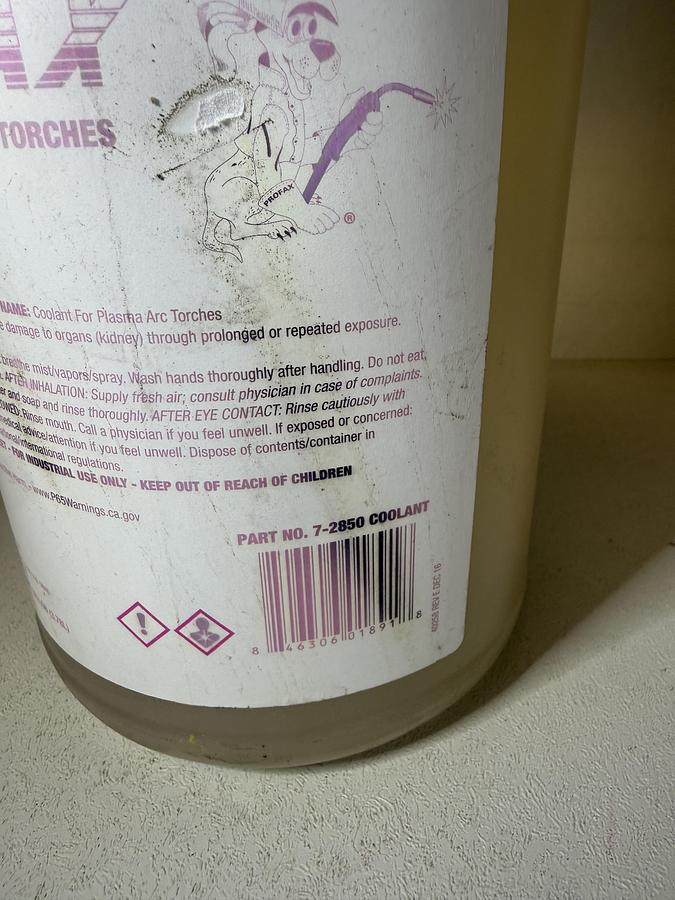 Used PROFAX 7-2850 Coolant for TIG & Plasma Arc Cutting Torches 50/50 Blend GHA-8