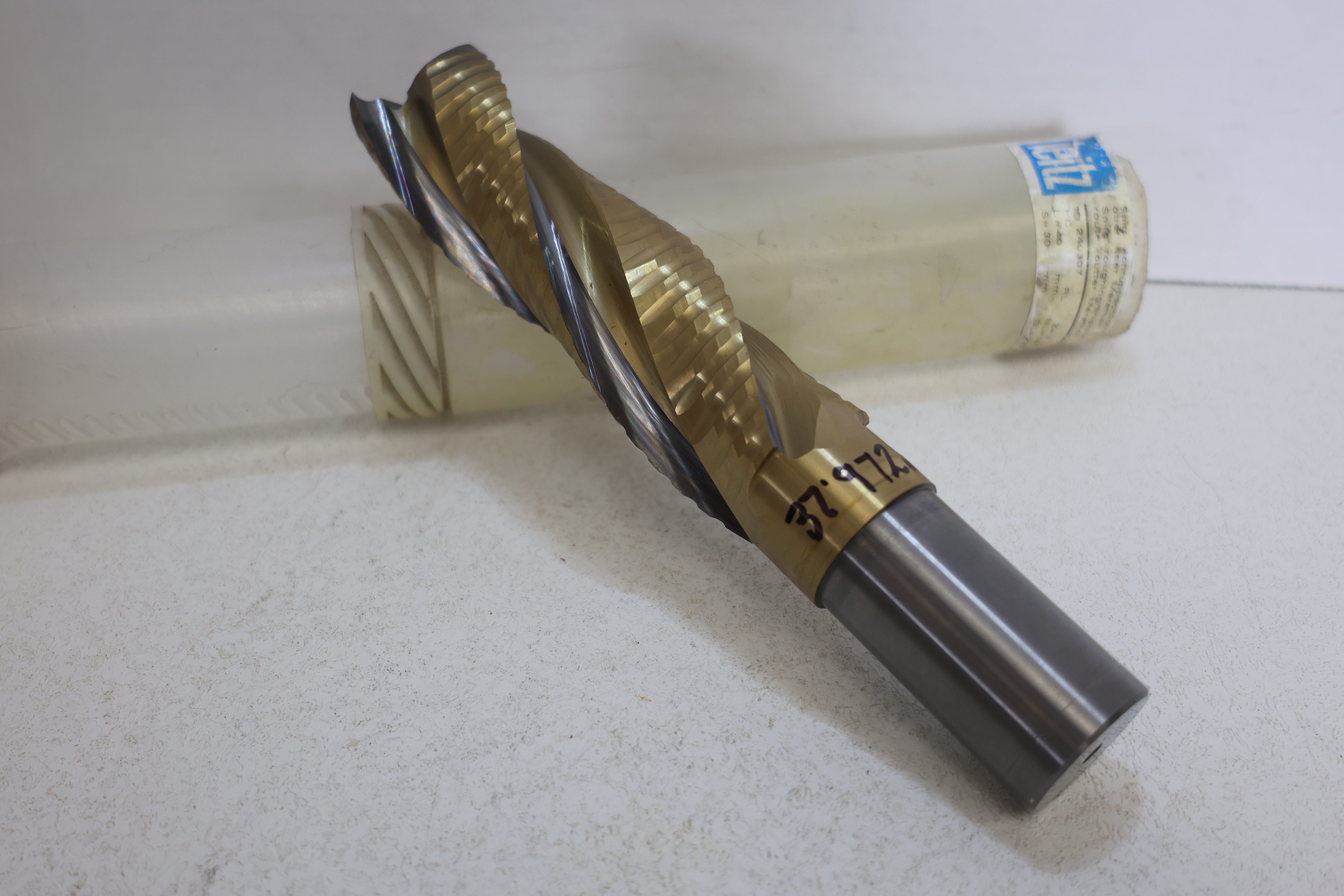 Used Leitz Marathon Spiral Router Cutter 37.972mm Resharpened 8" OAL HC