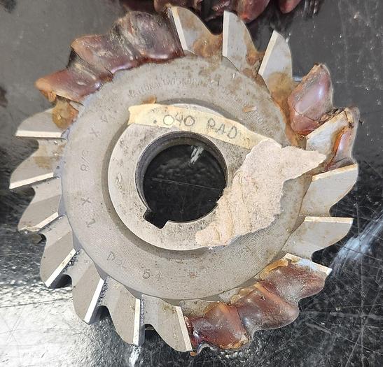 Used LOT OF 6 ASSORTED HSS MILLING CUTTERS 4" DIA X 5/16" 5/8" 7/8" 3/4" CUT WIDTHS - GHB-49