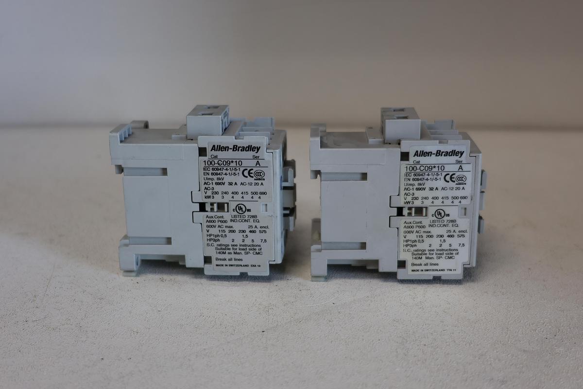 Used (Lot of 2) Allen-Bradley 100-C09*10 Contactor – Series A