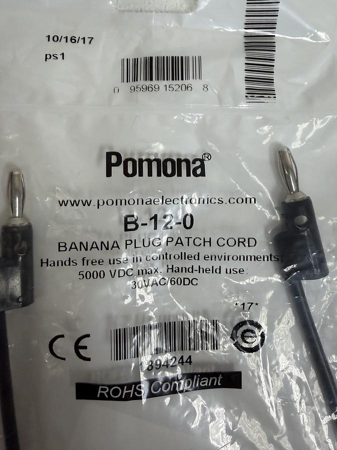 Used Pomona Banana Plug Patch Cord B-12-0 (lot of 8)