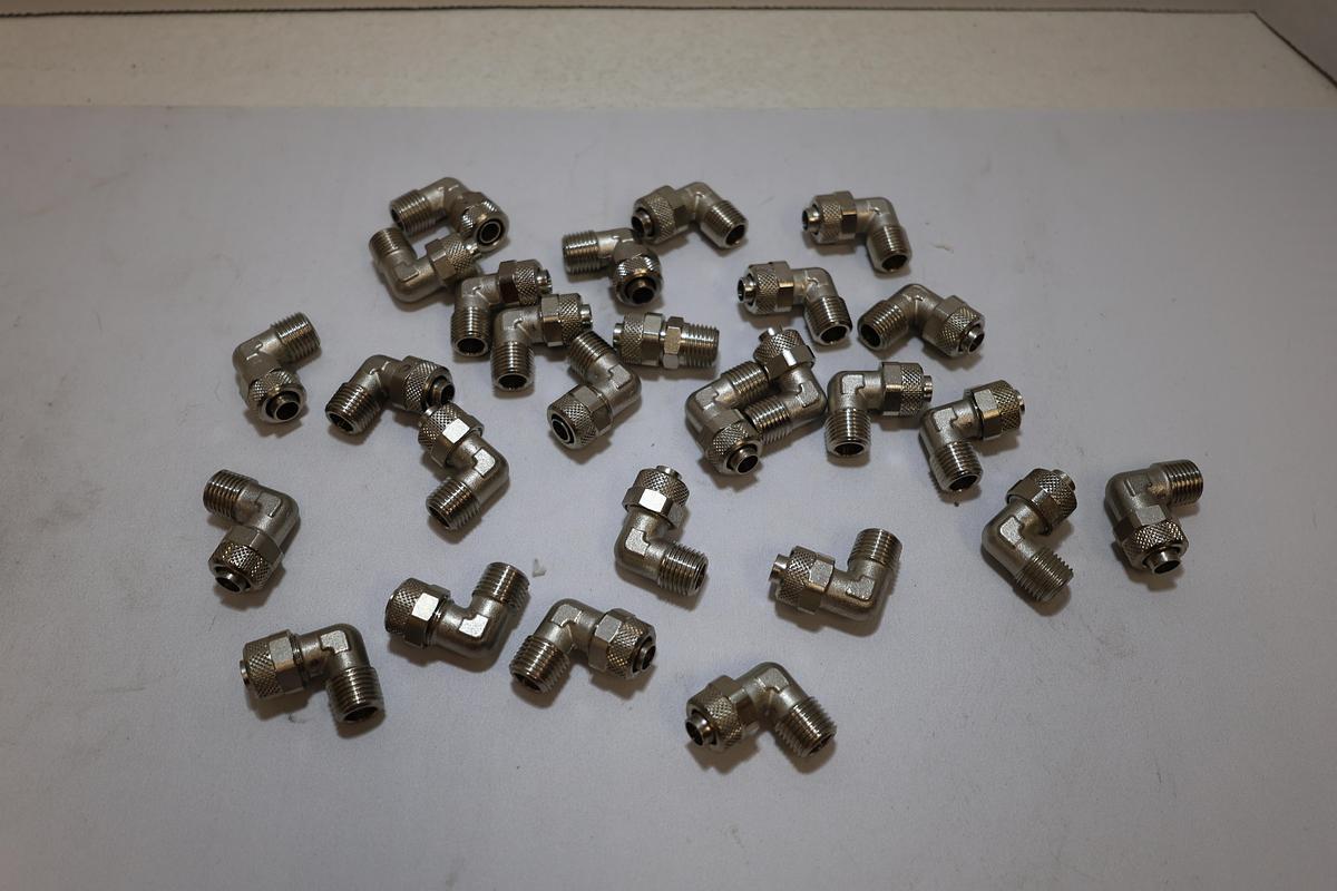 Lot of 27 Pneumatic Elbow Push-to-Connect Fittings M14 x 9/32" OD New