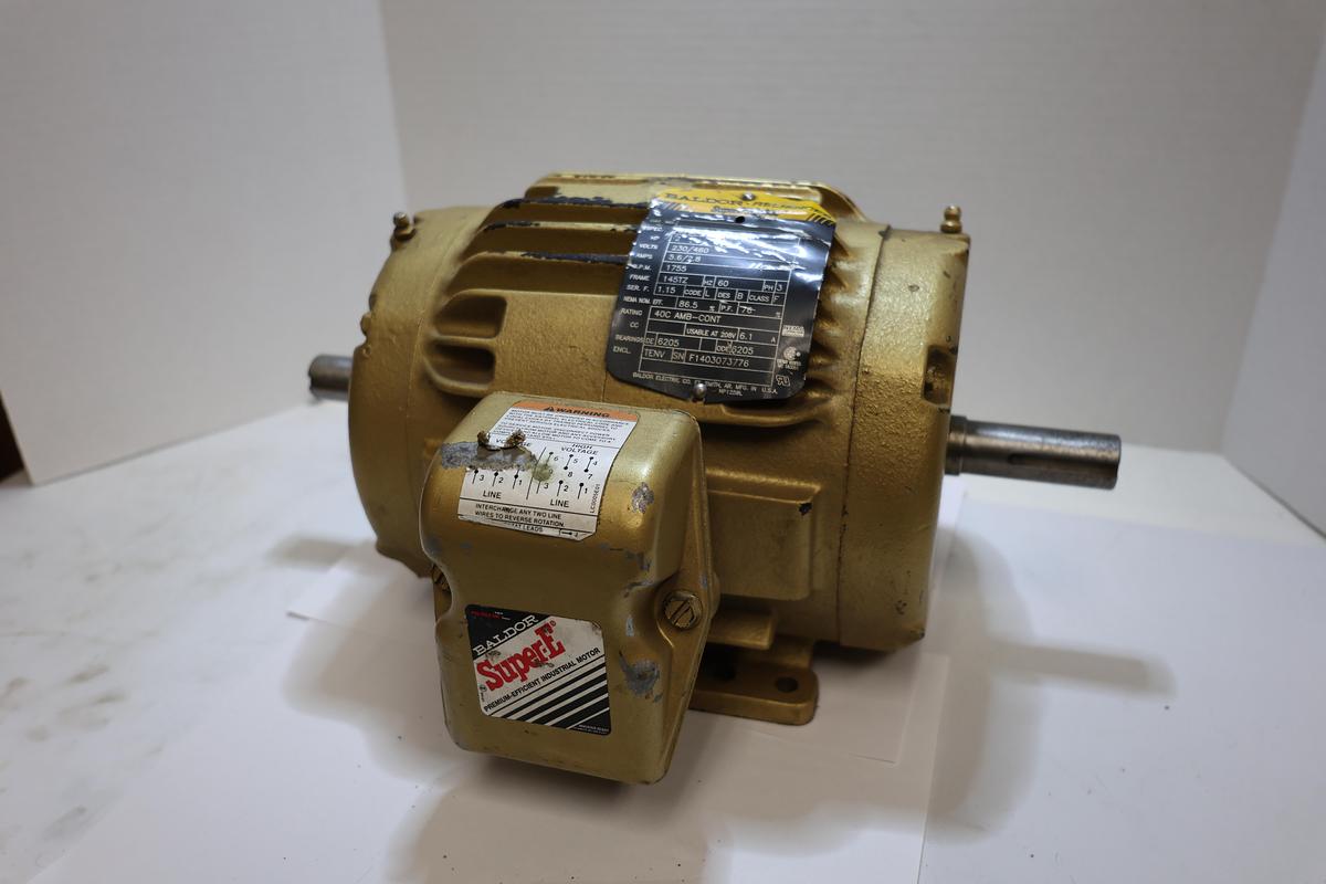 Used Baldor Reliance Super-E 2HP Electric Motor 230/460V 3PH 1755RPM 145T Used