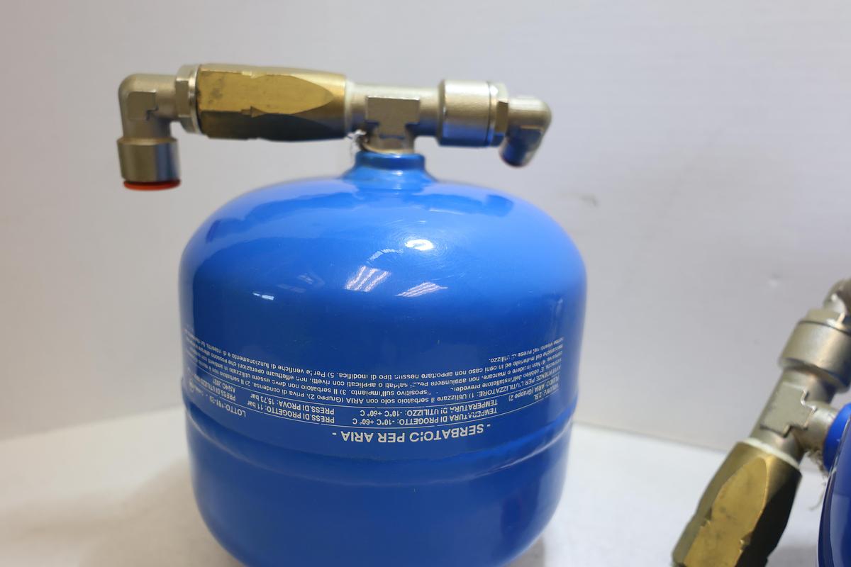 Used Rocco 2.5L Air Reservoir Tank w/ Pneumatic Fittings 11 Bar 2021 Italy Used