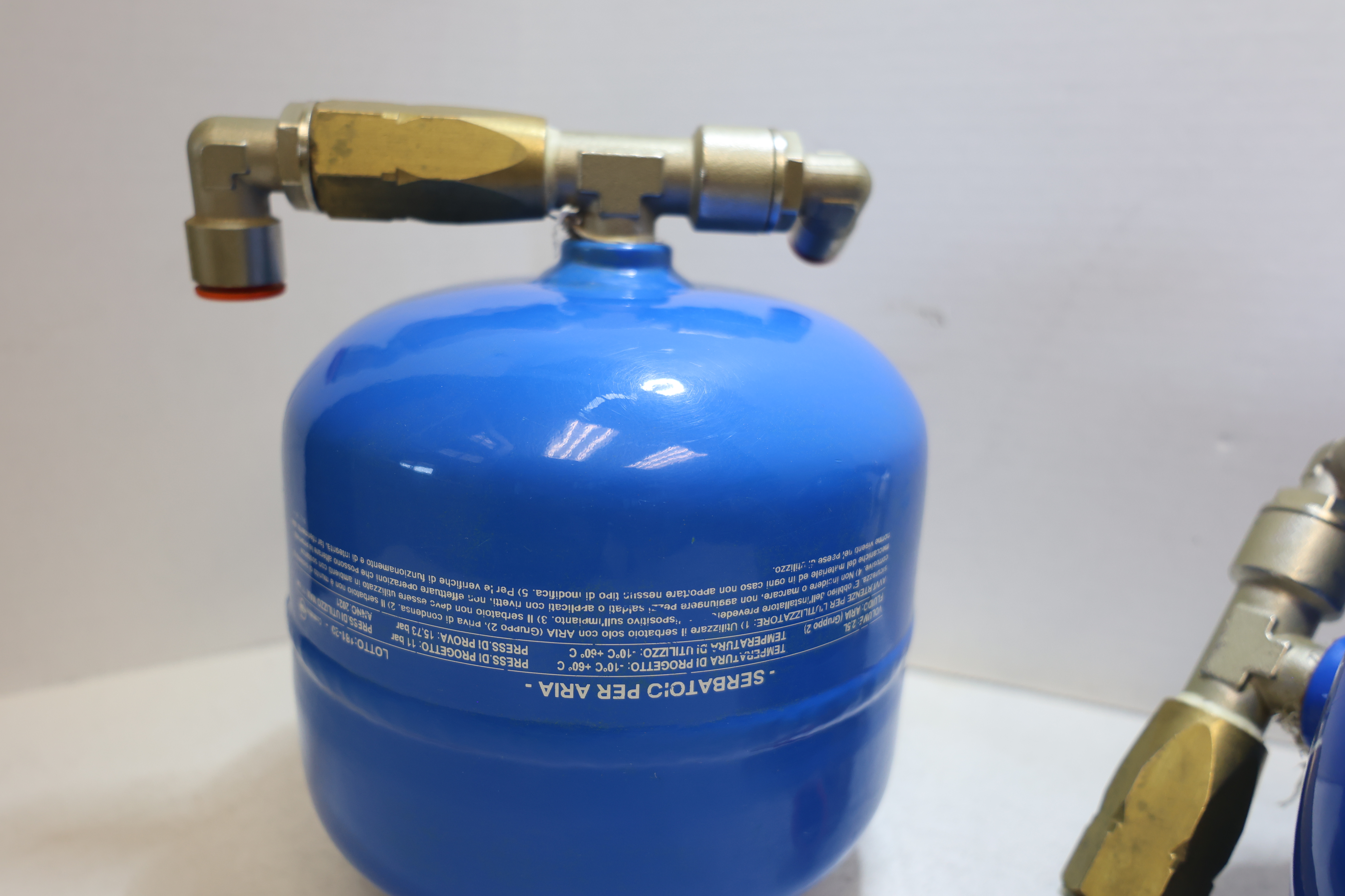 Used Rocco 2.5L Air Reservoir Tank w/ Pneumatic Fittings 11 Bar 2021 Italy Used