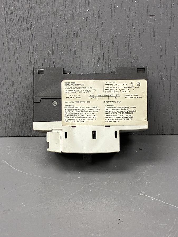 Used Siemens 3RV1011-0EA10 Motor Protection Circuit Breaker – Class 10 GHA-141