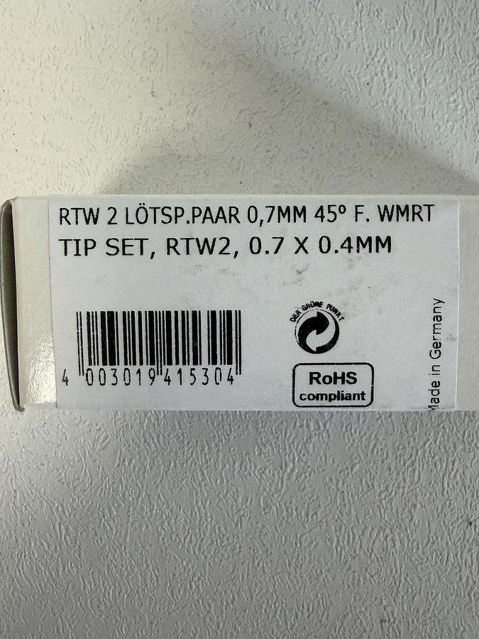 Used Weller 0054465299 Tip Set RTW2 0.7 x 0.4mm