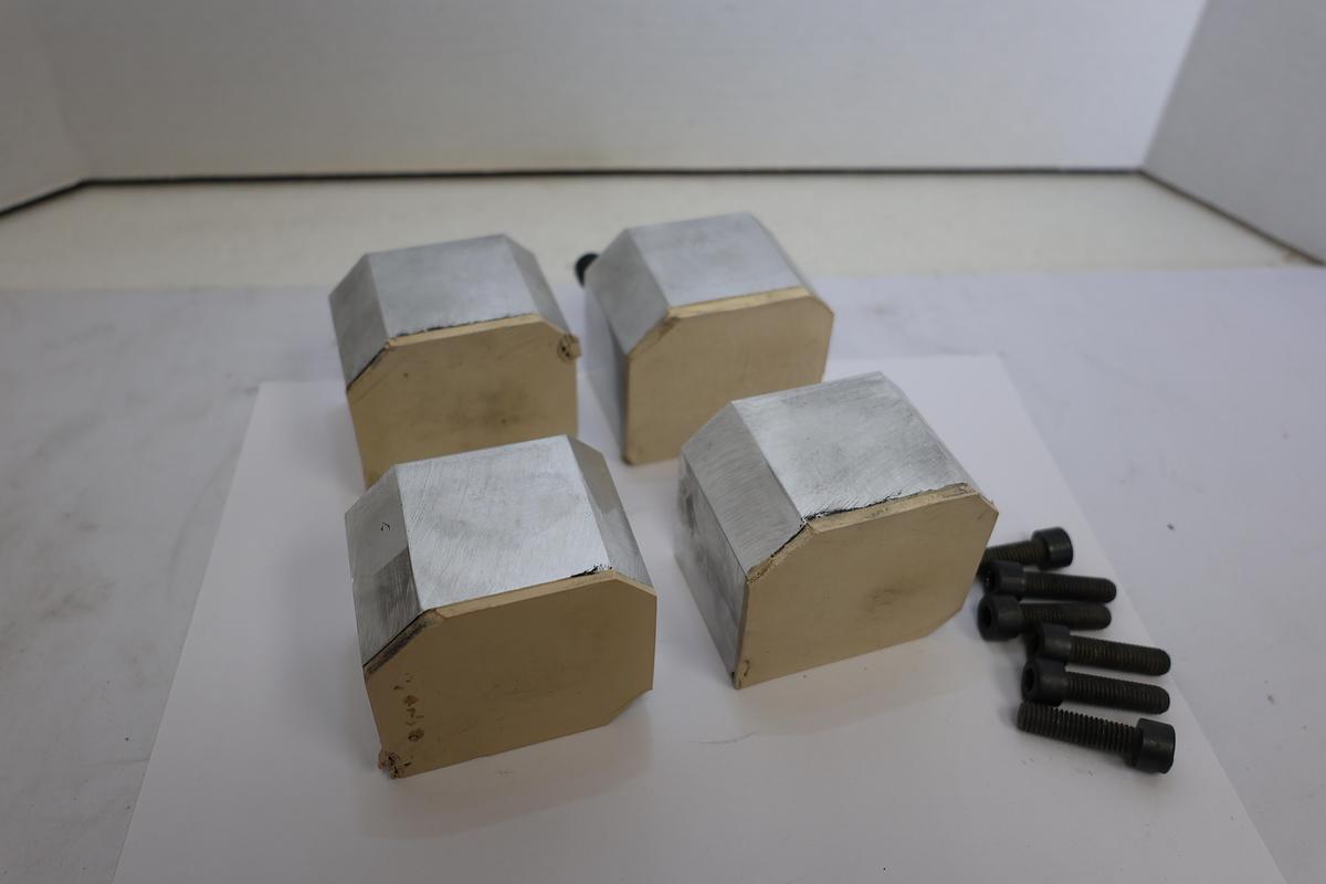 Used Lot of 4 Precision Aluminum Clamp Blocks Fixture Mounts Machined Industrial