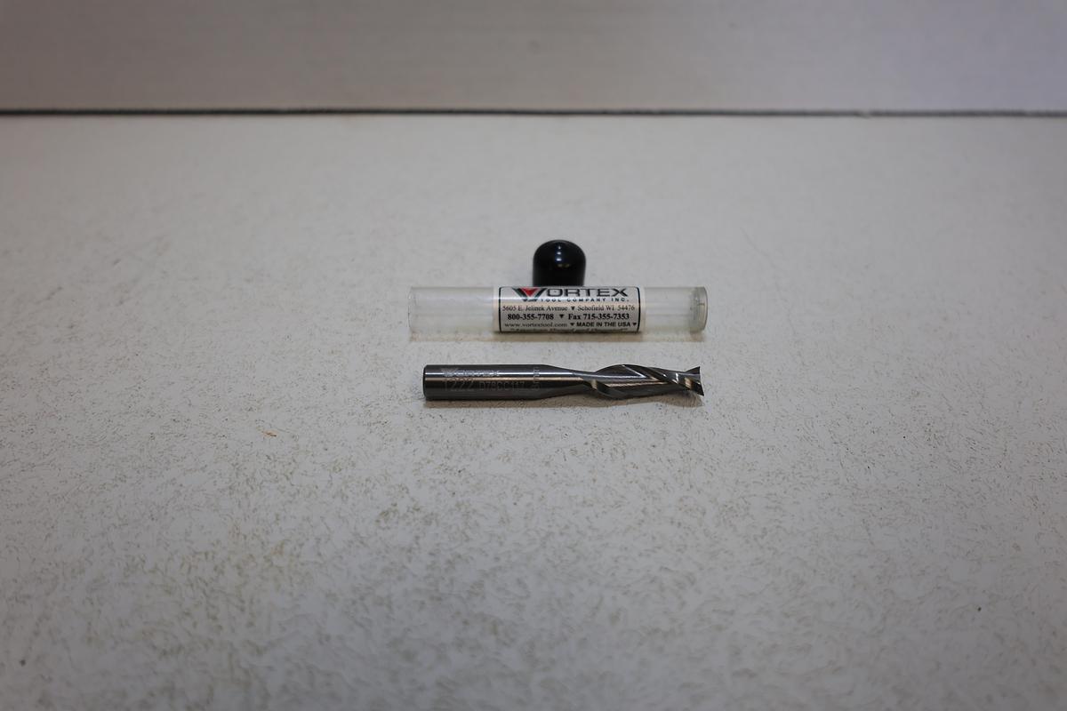 Used Vortex Tool Co. 1222 Carbide Spiral Router End Mill Bit USA Made NEW