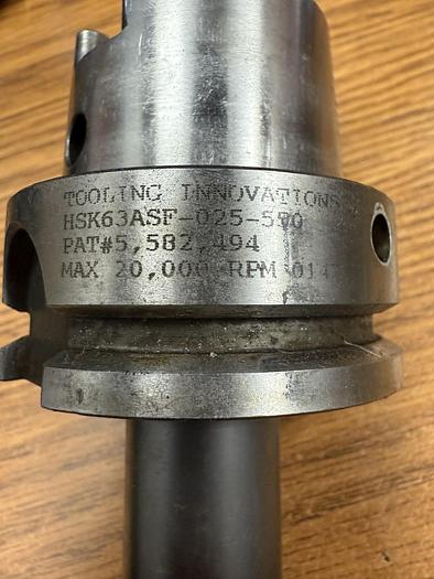Used TOOLING INNOVATIONS HSK63ASF-025-550 SHRINK FIT TOOL HOLDER GHA-GS48