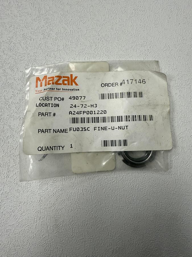 Used Mazak A24FP001220 Fine-U-Nut – Genuine OEM CNC Replacement Part GHC-29