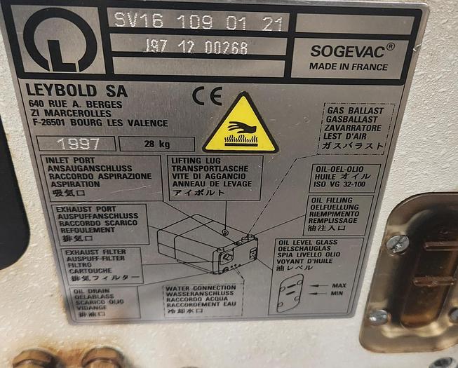 Used Leybold SV16 Sogevac - GHB-89