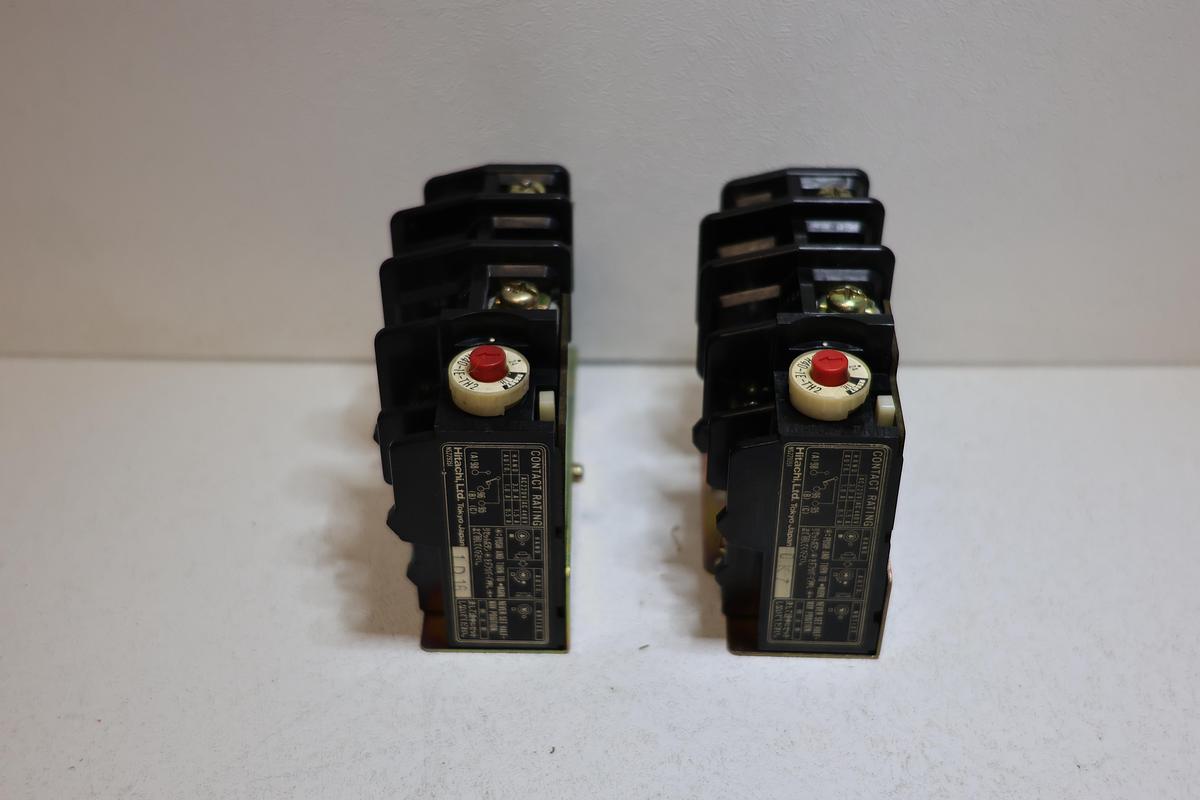 Used Hitachi AC Magnetic contactor w/ thermal overload relay 220VAC 440V AC 0.5-3.0A - Lot of 2 GHA-186