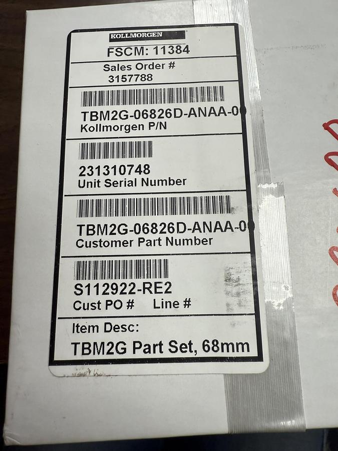 Used Kollmorgen TBM2G-06826D-ANAA-00 frameless motor TBM2G SERIES GHC-27