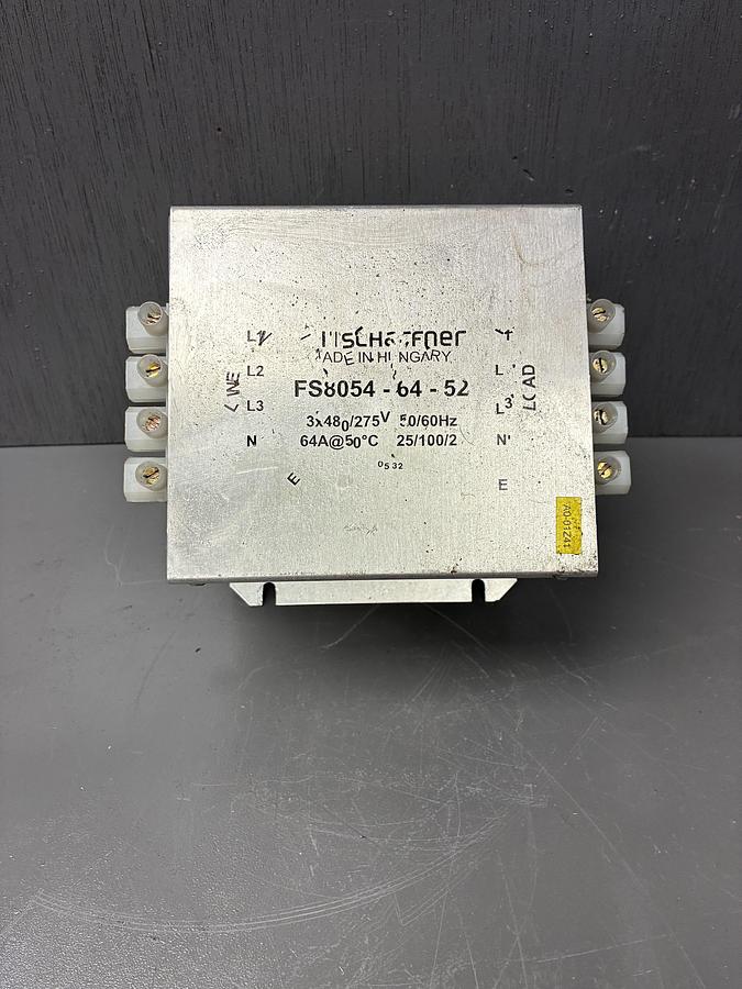 Used Schaffner FS8054-64-52 EMC/EMI Filter – High Performance 3-Phase Line Filter, 64A GHA-173