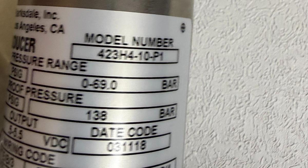 Used Barksdale 423H4-10-P1 Pressure Transducer GHC-36