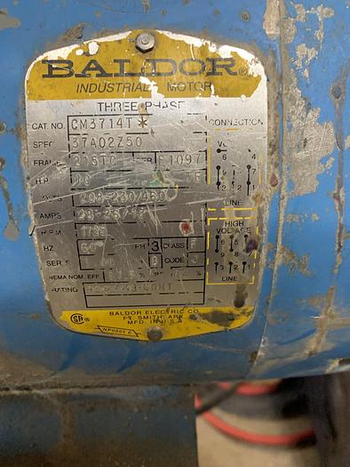 Used Baldor 3ph 10hp motor paired to a Vickers PVB10 RSY 40 hydraulic pump