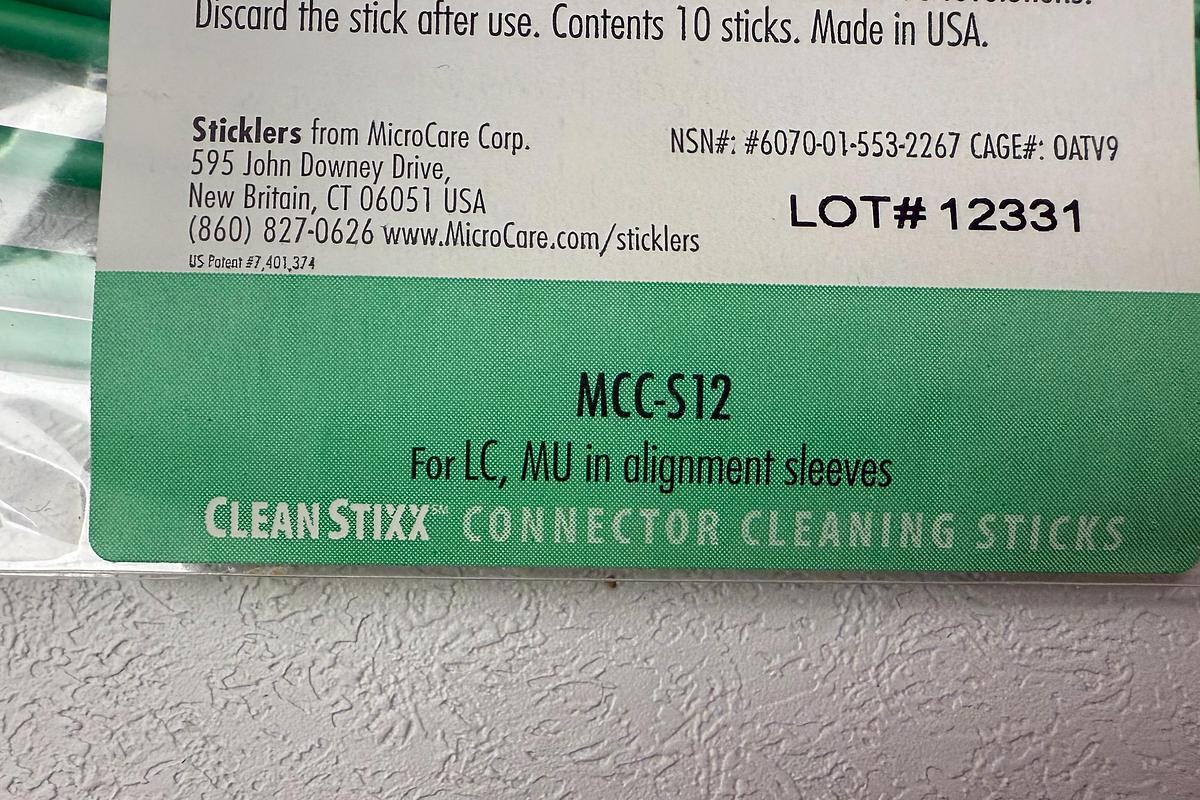 Used Sticklers MCC-S12 Fiber Optic Splice & Connector Cleaner 10PCS GHGC-9
