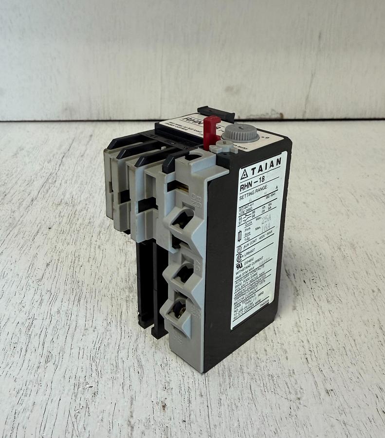 Used TAIAN RHN-18-2.5 Solid State Overload Relay – 1.2–5 AMP – 3 Pole GHA-181 