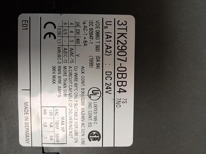 Used Siemens Contactor 3TK2907-0BB4 DC24V Safety Circuits GH115