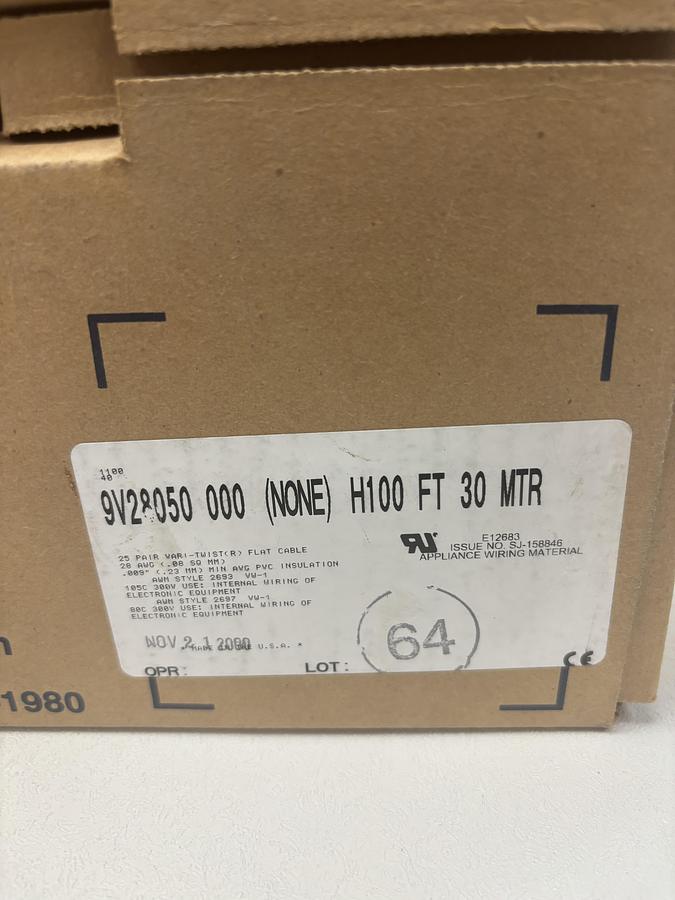 Used Belden 25 Pair Flat Ribbon Cable Wire Conductor Rainbow Color 9V28050 000 100 FT AWG 300V GHC-30