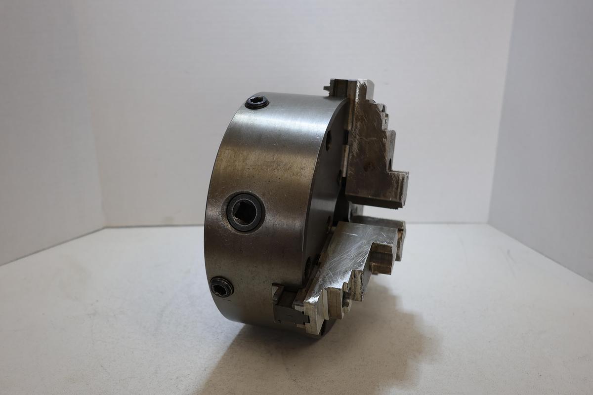 Used Heavy Duty 3-Jaw Self-Centering Lathe Chuck Reversible Jaws Used 8"