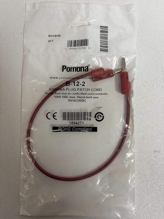 Used B-12-2 Pomona BANANA PLUG PATCH CORD ( lot of 7 )