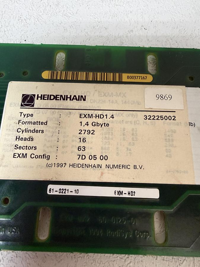 Used Heidenhain EXM-HD1.4 Hard Disk 61-0221-10 With Hitachi Drive DK225A-14 GHA-22