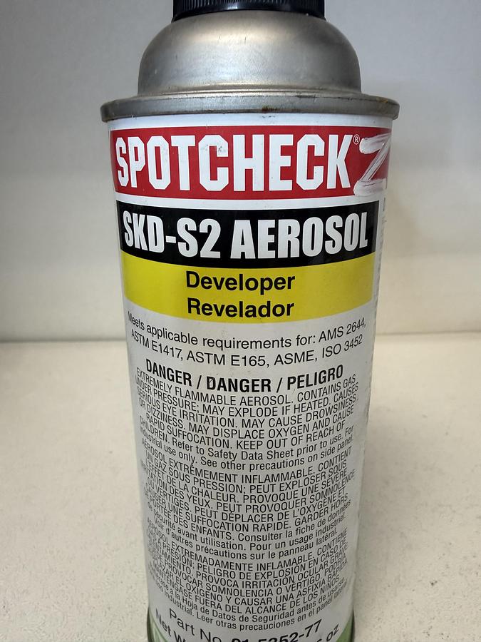 Used Magnaflux SKD-S2 Spotcheck Crack Detection Developer: 11.6 Oz Aerosol GHA-8