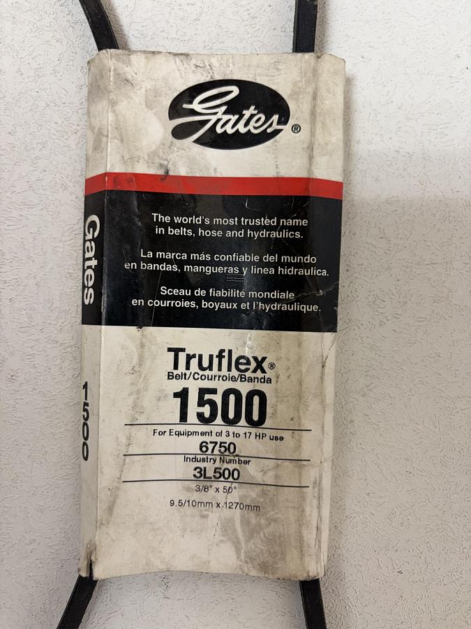 Used Gates 1500 Truflex V Belt 3L500 