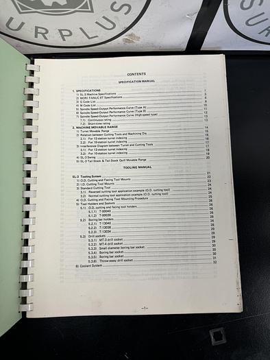 Used SL-3 CNC Lathe with Mori-Fanuc 6tb specification Mori Seiki manual GHGC-D22