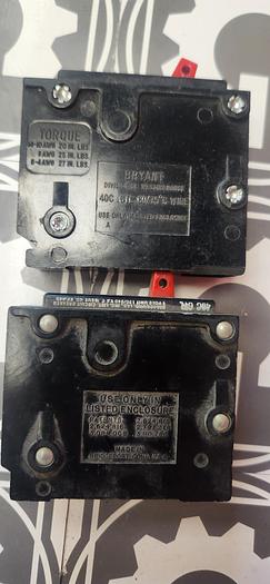 Used (LOT of 2) Bryant 20 Amp Single Pole Circuit Breaker BR120 - GHA-136