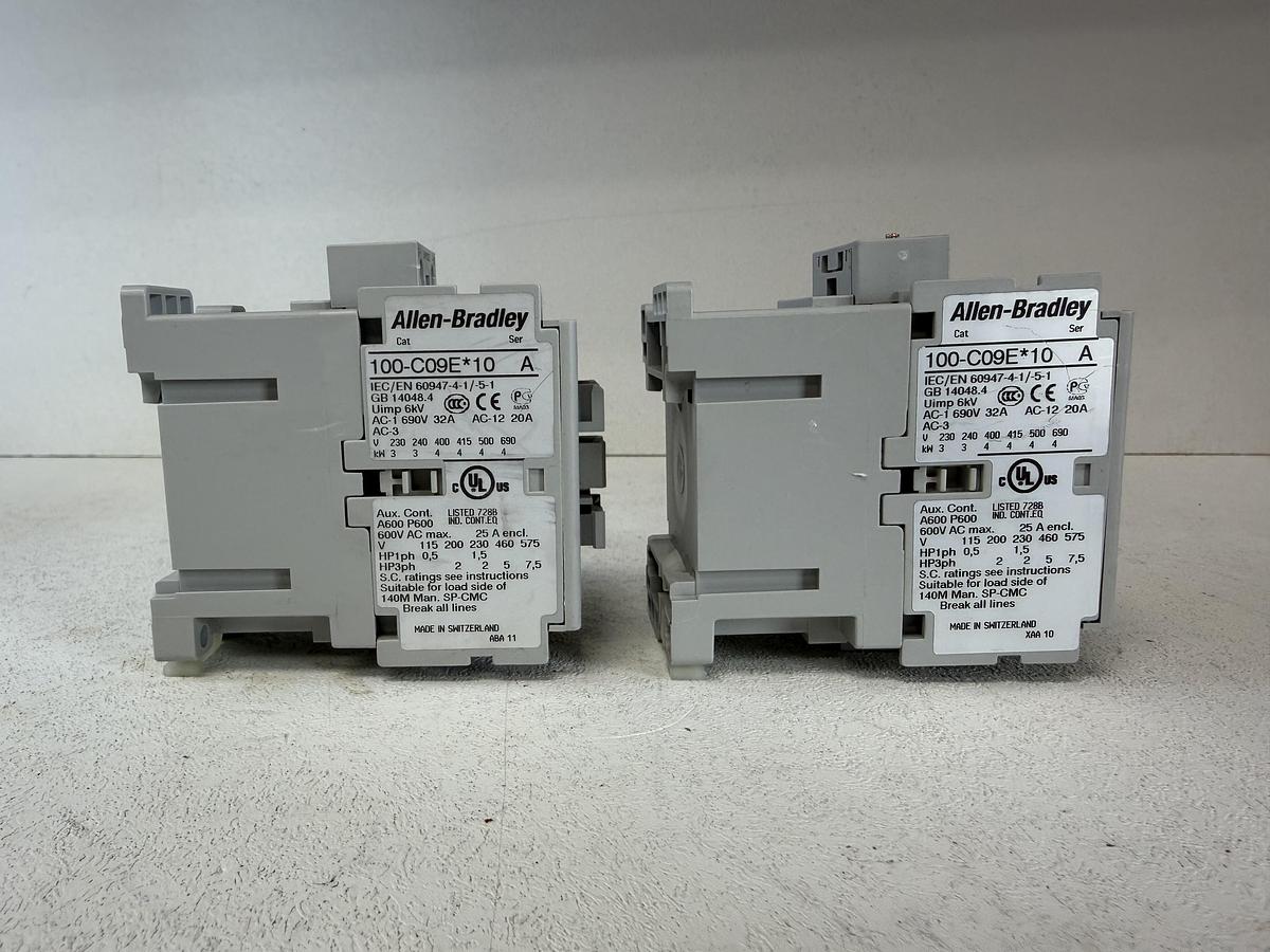 Used (Lot of 2) Allen Bradley 100-C09E*10 Ser A Contactor GHA-186