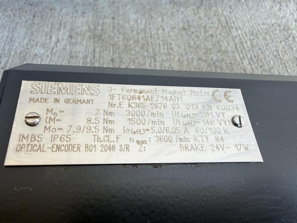 Used SIEMENS 1FT6064-1AF71-4AH1 SERVOMOTOR 291V 5A