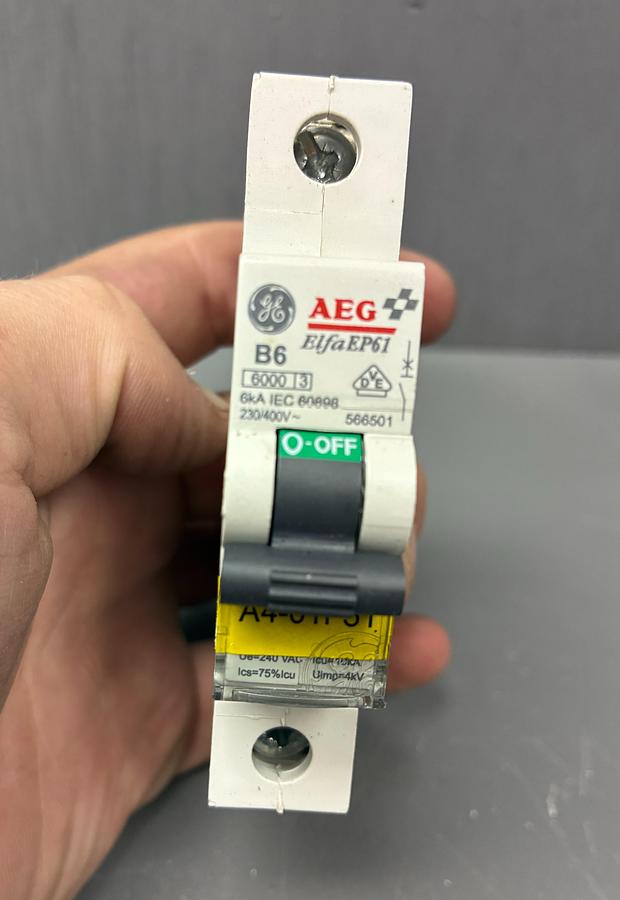 Used AEG EP61 B6 Circuit Breaker 566501 Circuit Breaker 1 Pole LS Switch GHC-7