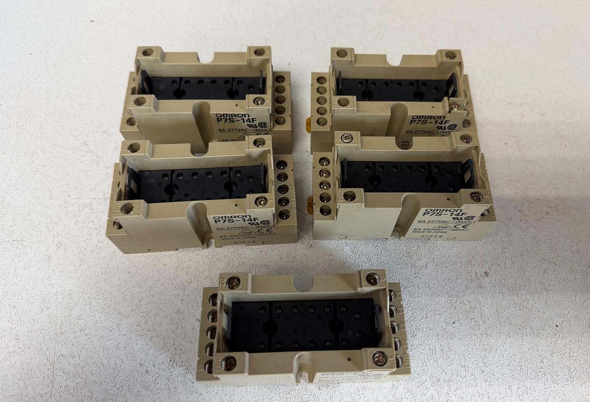 Used (Lot of 5) Omron P7S-14F 14-Pole Relay Socket GHA-179