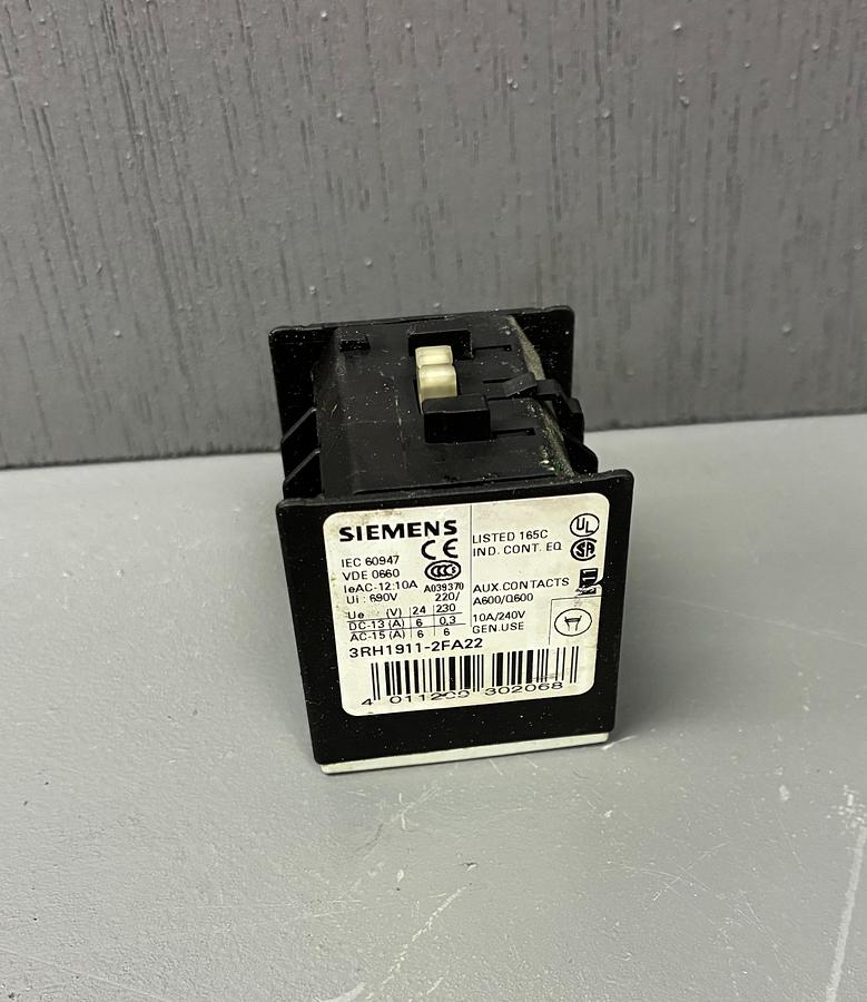 Used Siemens 3RH1911‑2FA22 Auxiliary Contact Block GHC-35