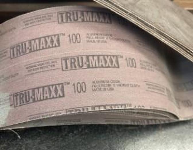 Used 6 Pcs - 4" X 36" True-Maxx Aluminum Oxide Full Resin 100 grit sanding belts - GHB-73