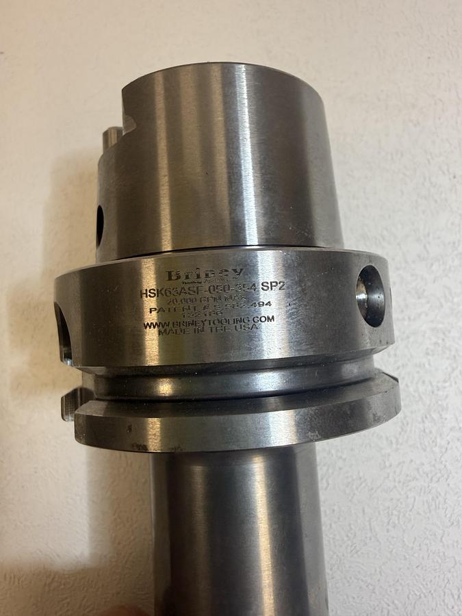 Used Briney Shrink Fit Tool Holder HSK63ASF-050-354 SP2 #0 GHA-SS4 