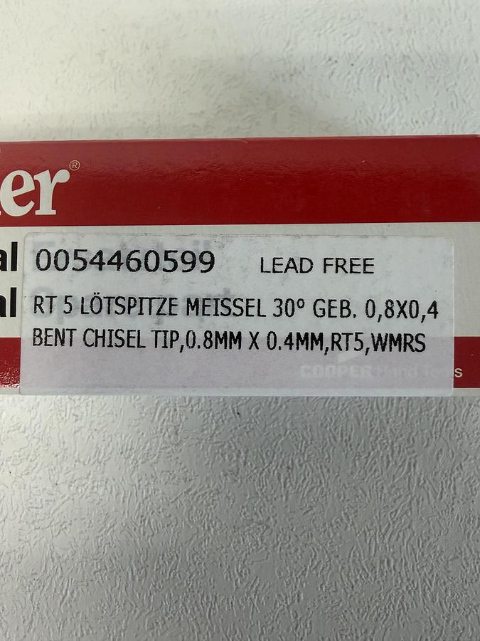 Used Weller Bent Chisel tip  0.8mm x 0.4mm RT5