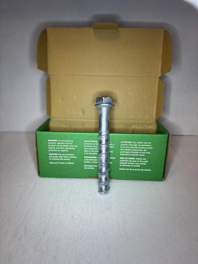 NEW Hillman Screw-Bolt+ 3/4" x 6" Masonry & Concrete Anchor Heavy Duty 5 Pack GHB-65