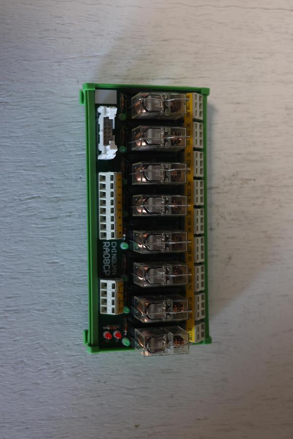 Used DIN Rail Mount 8 Channels 16A Power Relay Interface Module G2R-1-E DC 24V